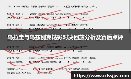 乌拉圭与乌兹别克精彩对决回放分析及赛后点评